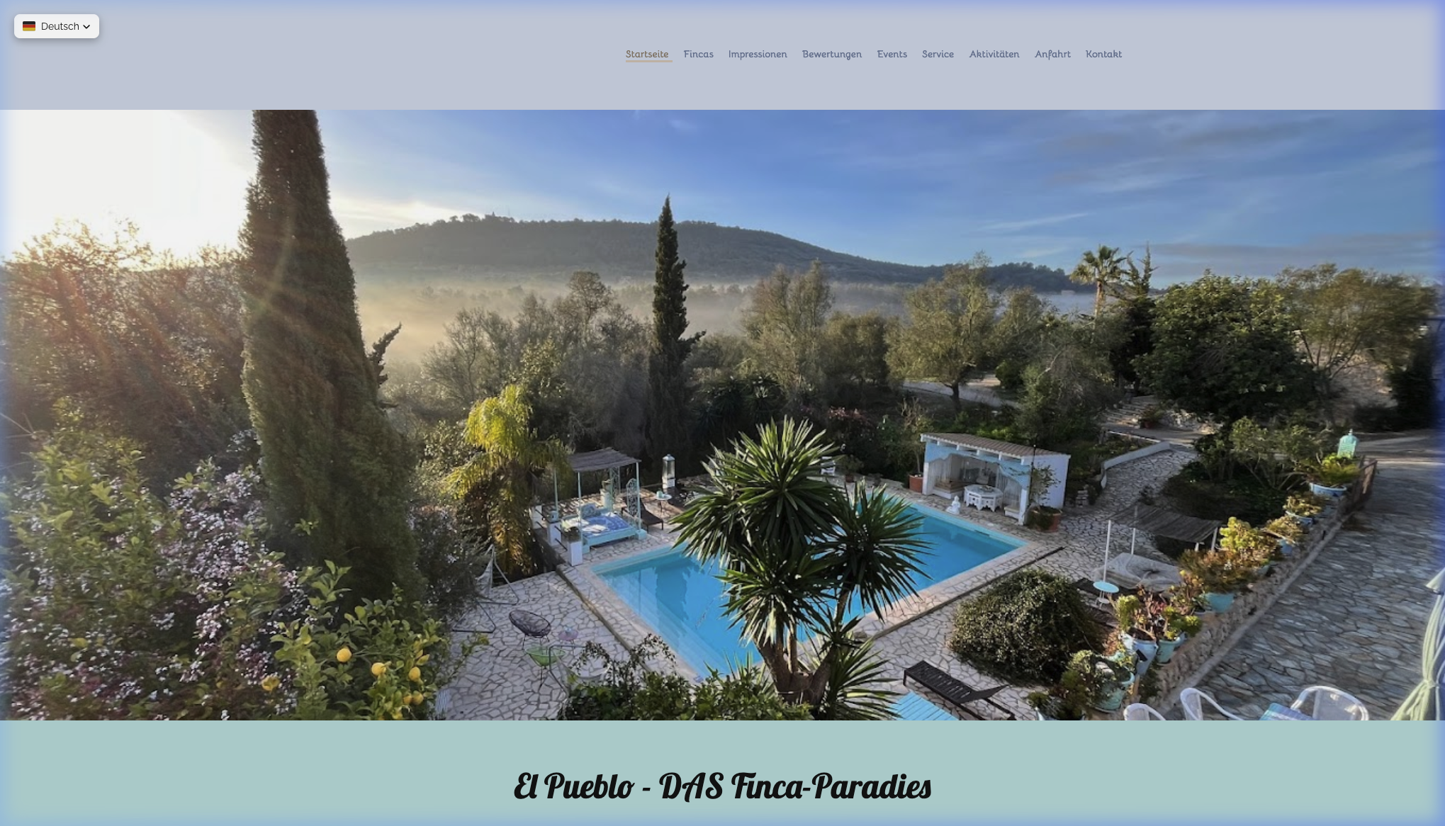 Webdesign Referenz Fincaparadies El Pueblo Mallorca – Professionelle Website Erstellung